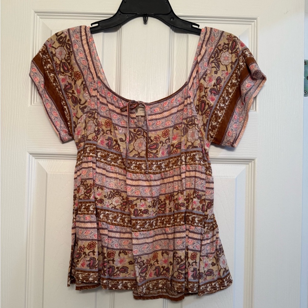 Lucky Brand Multicolor Boho Blouse
